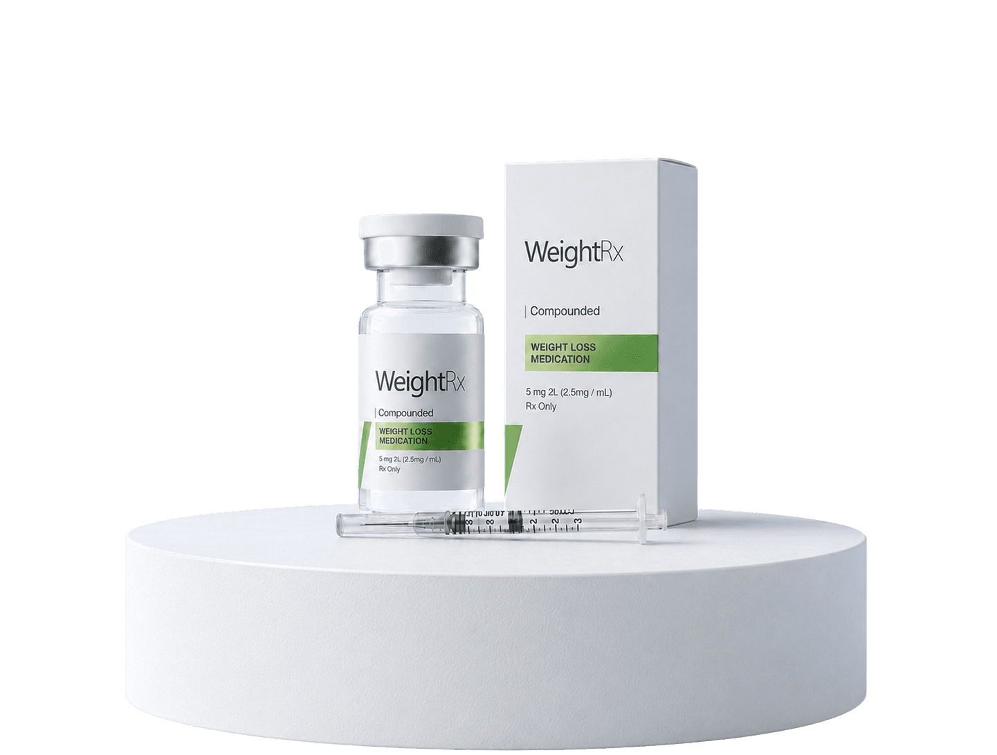 WeightRx compounded medication vial and carton